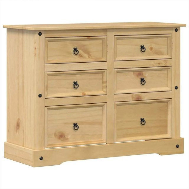 vidaXL Kommode Corona aus Massivholz Kiefer in Braun, B/T/H: 112 x 48 x 91 cm - Bild 1