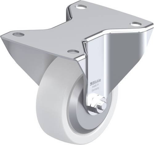 Blickle Bockrolle BK-SPO 100K-3-FA in Weiß aus Stahl mit 100 mm Rad-Durchmesser und 350 kg Tragfähigkeit - Bild 1