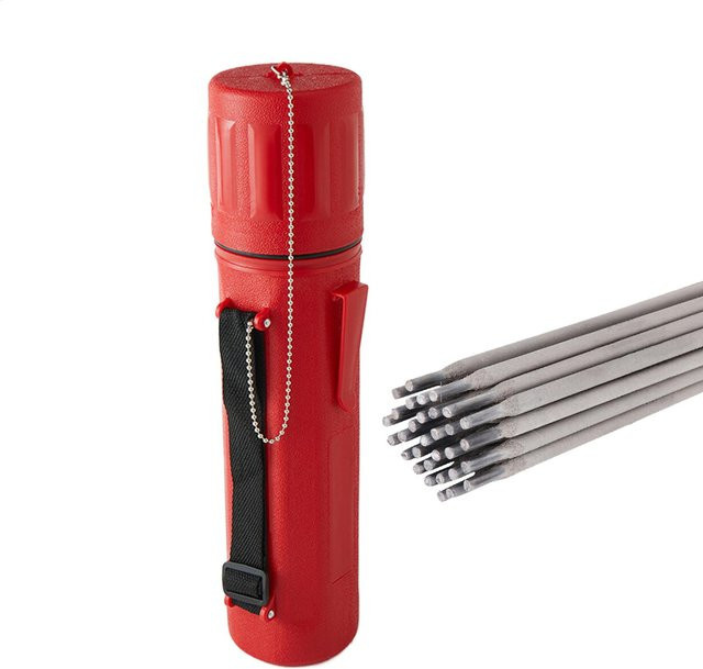 Tragbarer Schweißstabhalter als Organizer und Aufbewahrungskanister mit 4,5 kg Kapazität in Schwarz oder Rot - Bild 1