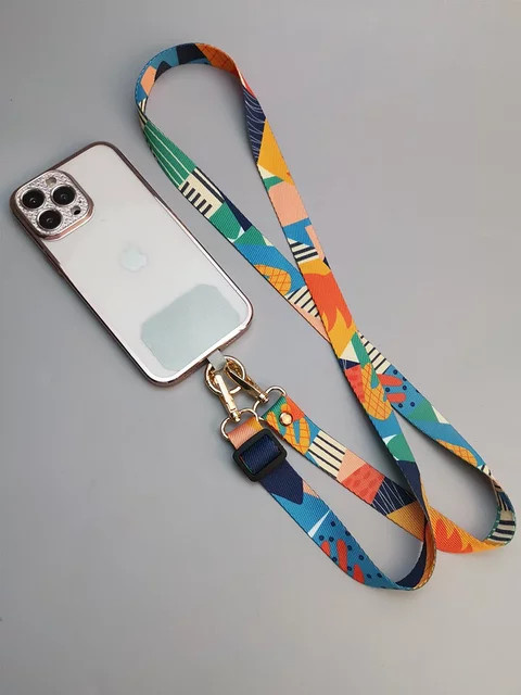 Bunte Umhängetasche für Mobiltelefone mit verstellbarem Halsband und Universal-Clip - Bild 1