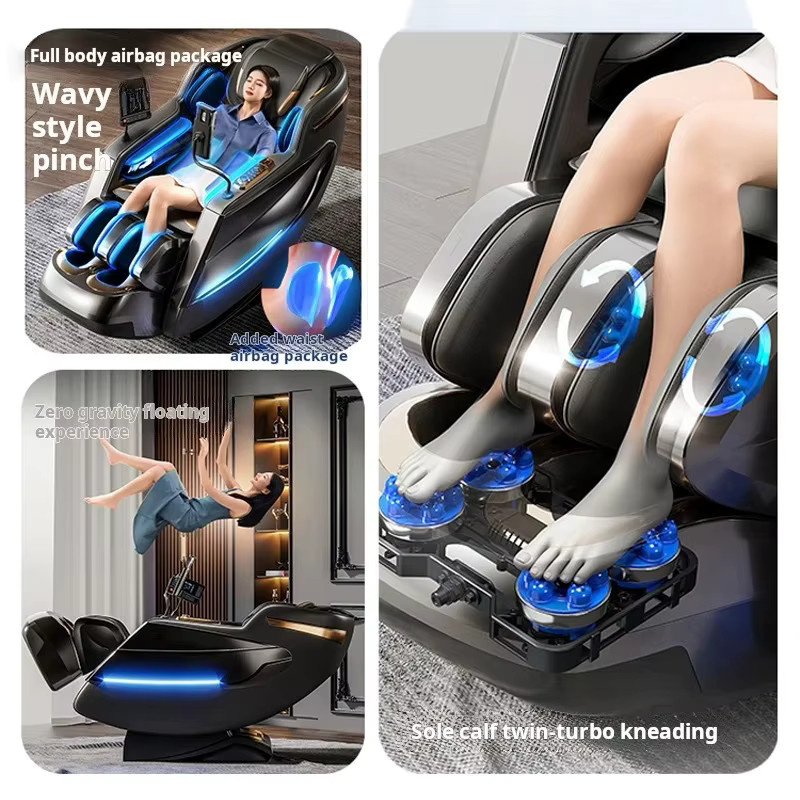 OUCEY Massagesessel mit 6D Zero Gravity, Shiatsu-Luftdruck und Human Touch Technologie, Schwarz - Bild 3