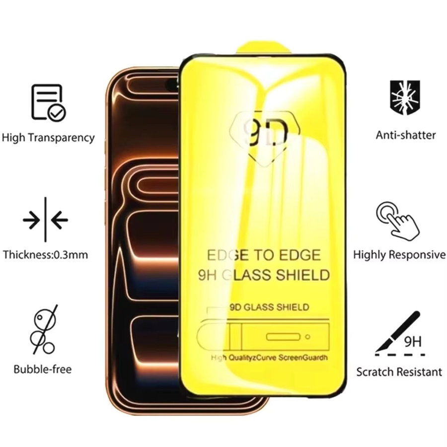 Amour Brave 3er-Pack 9D Panzerglas für iPhone 11 bis iPhone 17 Pro Max, vollflächiger 9H Displayschutz, transparent - Bild 3