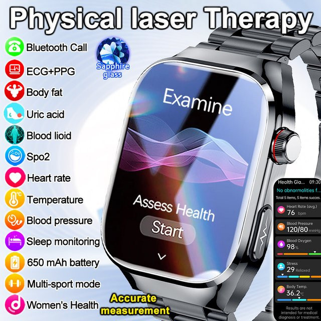 Yaocx Smartwatch 2026 mit 2,04 Zoll AMOLED-Bildschirm, Bluetooth-Anruffunktion, IP68 wasserdicht, 650 mAh Akku, Sport-Smartwatch für Herren und Android, Militärqualität - Bild 1