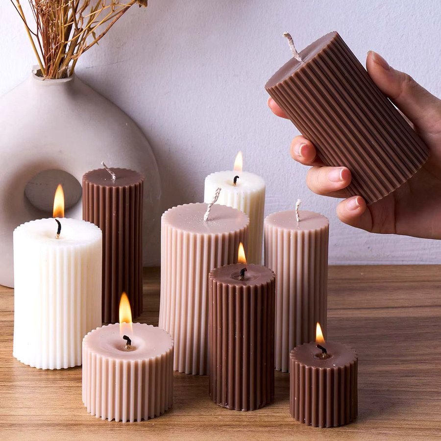 UDOCOOL Silikonform für gestreifte zylindrische Kerzen und DIY-Projekte zur Herstellung von Duftkerzen, Wachs oder Seifen - Bild 3