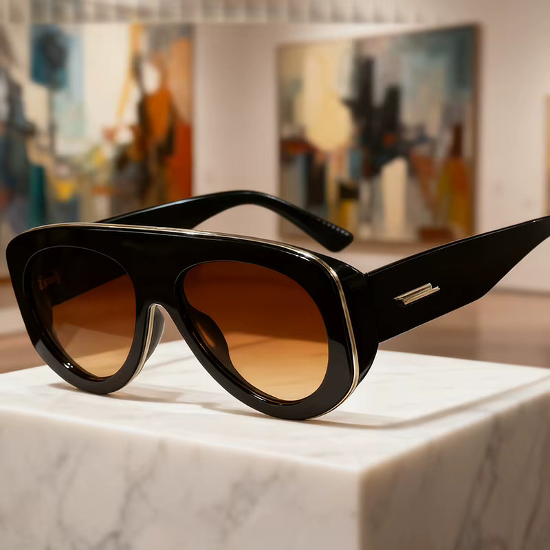 CCspace Sonnenbrille Pilot, oval, Vollrand, Kunststoff, schwarz, Damen - Bild 3