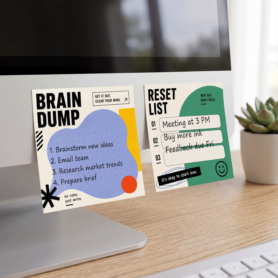 4er-Set Total Productivity Haftnotizen in Multicolour, 200 Blatt Memopads für Brain Dump und Reset-Listen, B/H: 7,5 x 7,5 cm - Bild 2