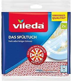 Vileda Spültuch, 1-lagig, Baumwolle mit 50 % Microfaser, Multicolour, 2 Stück, B: 34 cm x L: 34 cm - Bild 1