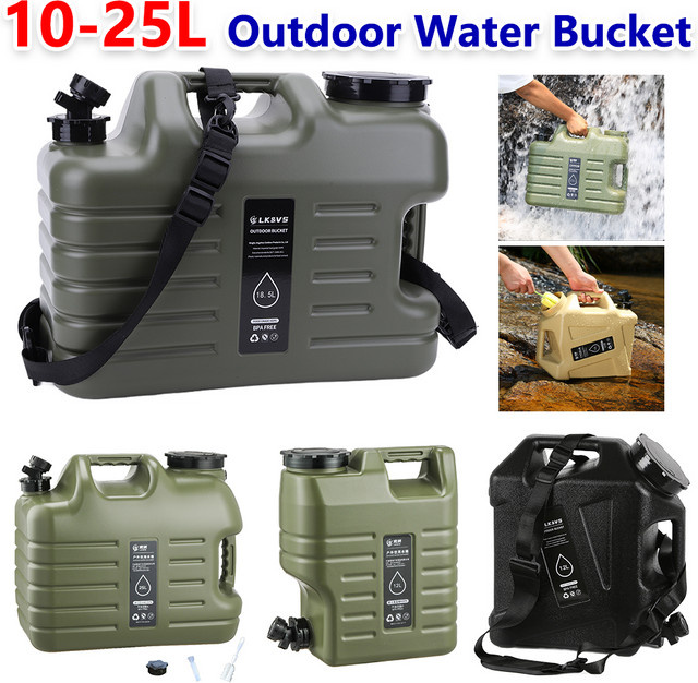 MOJOYCE Outdoor-Wassereimer mit Wasserhahn in Grün, tragbarer Camping-Wasserbeutel für Picknick und Wandern mit 5–25 l Fassungsvermögen - Bild 1