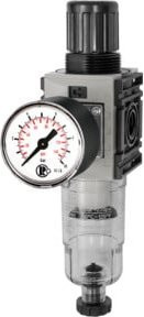 Riegler Filterregler FUTURA-mini in Grau mit PC-Behälter, Standmanuell, HA, G 1/4, Druckbereich 0,1-4 bar - Bild 1