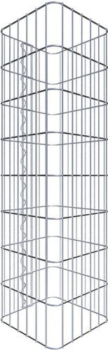 Gabiona Gabionensäule eckig aus Stahl in Silber, H: 80 cm, B: 32 cm, T: 32 cm - Bild 1