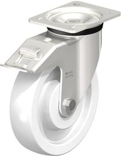 Blickle LKX-SPO 200XK-FI Lenkrolle mit Feststeller aus Edelstahl und Kunststoff in Weiß, Rad-Durchmesser: 20 cm, Tragfähigkeit: 800 kg - Bild 1