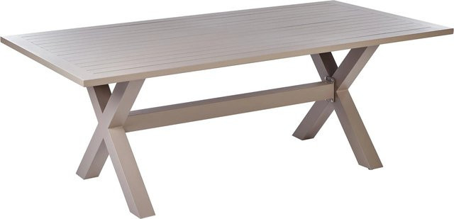 Beliani Gartentisch CASCAIS in Beige aus pulverbeschichtetem Aluminium, B/T/H: 200 x 105 x 74 cm - Bild 1