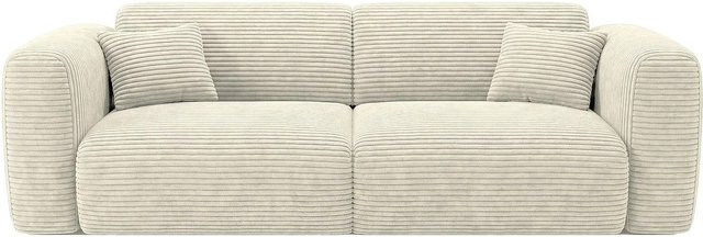 Maison Céphy Schlafsofa Pogni in Beige mit Cord-Samt-Bezug, Breite: 240 cm - Bild 1
