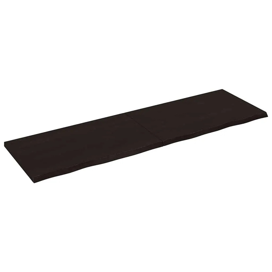 vidaXL Wandregal aus Massivholz Eiche in Dunkelbraun, B/H/T: 200 x 60 x 2-4 cm - Bild 2
