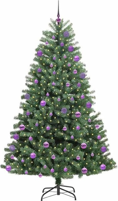 vidaXL Künstlicher Weihnachtsbaum Grün mit 300 LEDs, kegelförmig, Höhe: 180 cm - Bild 1