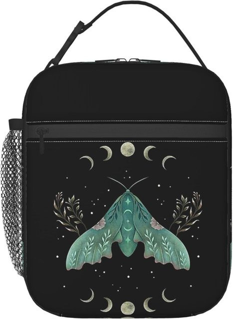 Luna und Motte Isolierte Lunchtasche für Damen und Kinder, Thermische Essensbox Tragetasche, Schwarz, Fancy Style Studio - Bild 1