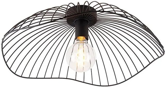 QAZQA Design Deckenleuchte Pua Schwarz aus Stahl mit E27 Fassung, Durchmesser: 50 cm - Bild 1