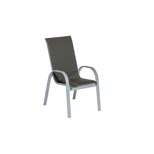 Merxx Gartenmöbelset Amalfi di Lusso 9-teilig mit 8 Stapelsesseln und ausziehbarer Gartentischplatte aus Aluminium und Textil in Silber, Anthrazit und Grau, Tisch B: 200 cm, T: 100 cm (ausziehbar auf 300 cm) - Bild 2