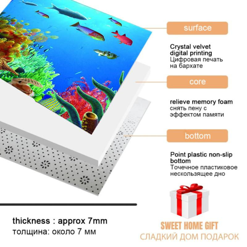 Karpetti 3D Teppich Ozean Korallen und Fische für Kinderzimmer und Wohnzimmer, Mehrfarbig, B: 70 cm, L: 140 cm - Bild 3