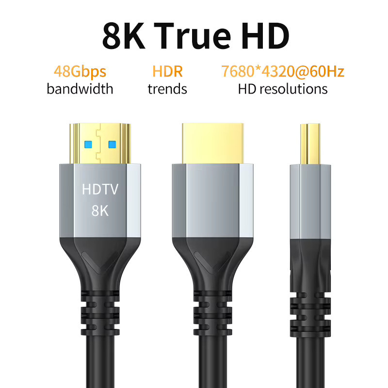 LMCNZZ HDMI 2.1 Splitter Adapter in Schwarz für 8K @ 60Hz und 4K @ 120Hz mit 48Gbps, unterstützt eARC, ARC und HDCP für PC, Laptop, Projektor und HD-TV - Bild 4