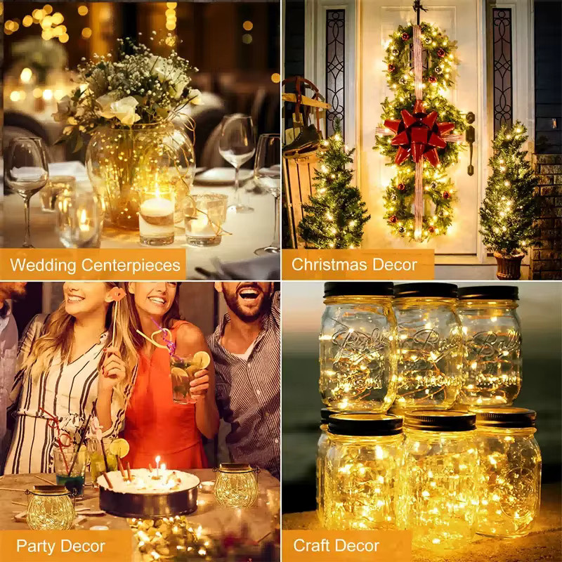 OKAL RED EAST LED-Lichterkette mit Herz-Motiven in Warmweiß, USB-Betrieb, Kupferdraht für Garten und Weihnachtsdekoration - Bild 5