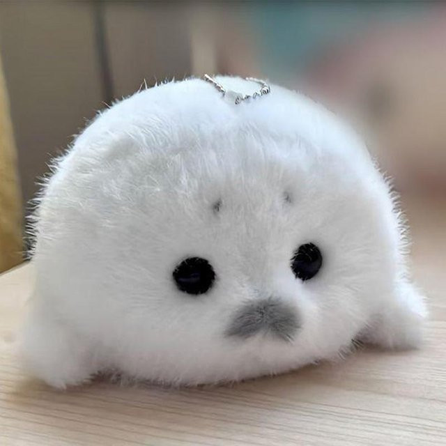 Linyi toy Seehundbaby-Puppe Plüschtier Anhänger, White gray - Bild 1
