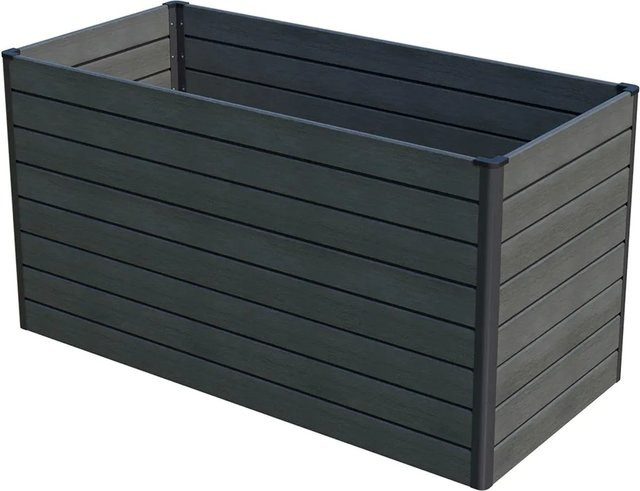 GroJa Hochbeet Solid Rhombus in Steingrau mit Rhombus-Optik aus Aluminium, B/T/H: 150 x 70 x 79 cm - Bild 1