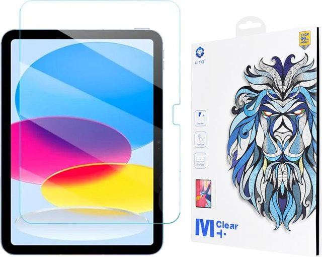Clear Lito Classic Displayschutzfolie aus gehärtetem Glas für Apple iPad (2025) und (2022), Full Glue, 2.5D, transparent - Bild 1