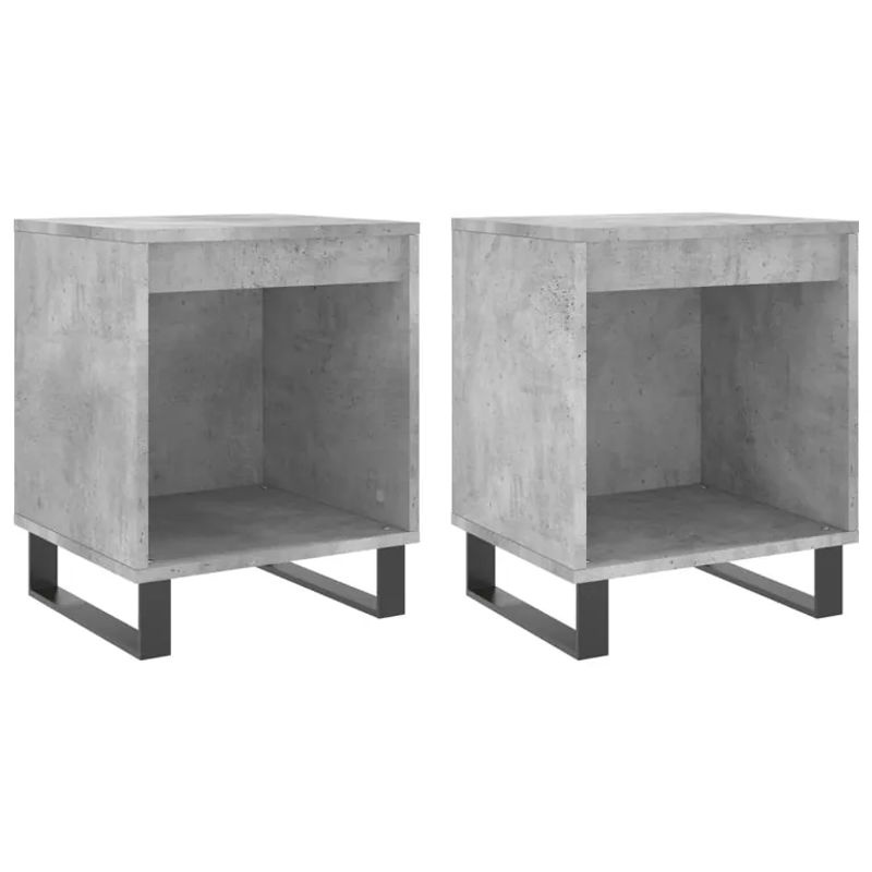 Vidaxl Nachttische im 2er-Set in Grau im Industrial Design aus Beton und Metall, B/T/H: 40 x 35 x 50 cm - Bild 5