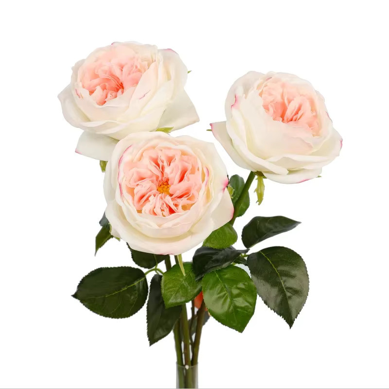 Anlincong 6er Set künstliche Rosen aus Latex in Weiß und Rosa für Hochzeit, Party und Tischdekoration - Bild 1