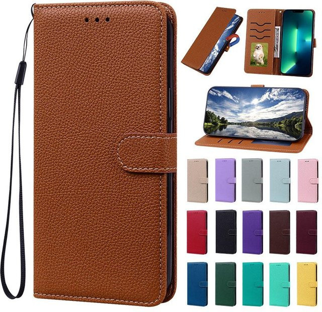 Leder-Brieftasche Klapphülle für Samsung Galaxy S24 Ultra S23 Ultra S24 Plus S23 FE S23 Plus mit Kartenhalter in Lichtlila - Bild 1
