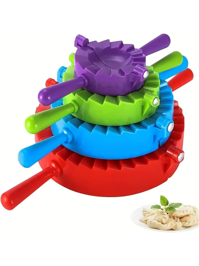 4-teiliges Teigtaschen-Set Pierogi-Maker und Ravioli-Former aus Kunststoff in Multicolor - Bild 7