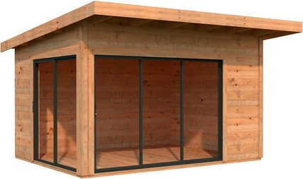 Palmako Gartenhaus Andrea Slide Plus aus Fichtenholz in Braun mit Pultdach B/T/H: 390 x 300 x 264 cm - Bild 2