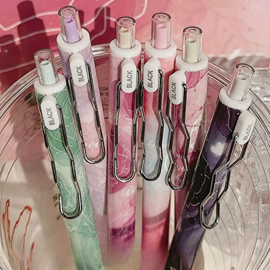 6 Stück Gelstifte mit schwarzer Tinte und 0,5 mm feiner Spitze für Journaling und Notizen - Bild 2