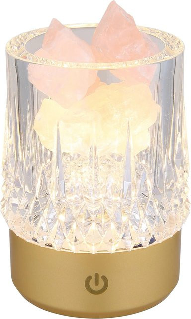 Globo LED-Tischleuchte Lizzy aus Kunststoff in Gold und Transparent, dimmbar, H: 10,5 cm, B: 7,8 cm - Bild 1