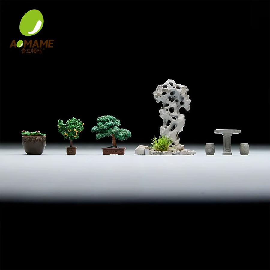 KICARMOD Chinesisches Garten-Set, Modellbausatz, 1:64, Harz, Mehrfarbig - Bild 3