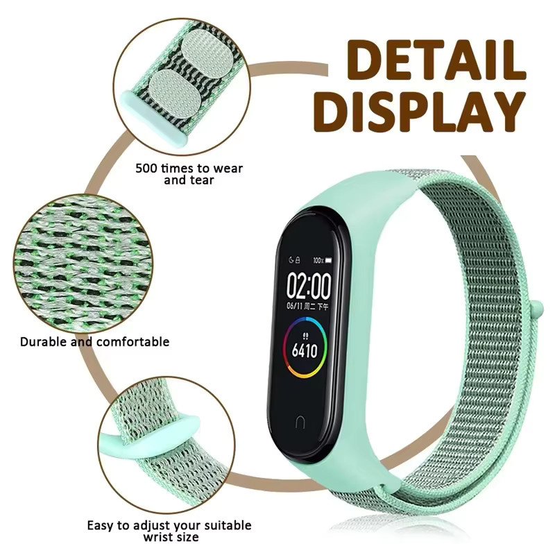 NEY Uhrenarmband Xiaomi Mi Band 4/5/6/7, Nylon, Schwarz, Unisex - Bild 2