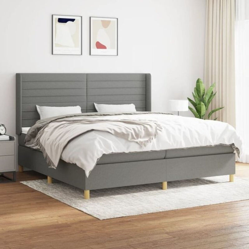 Vidaxl Boxspringbett mit Matratze aus Stoff in Anthrazit B/T/H: 200 x 200 x 118 cm - Bild 1