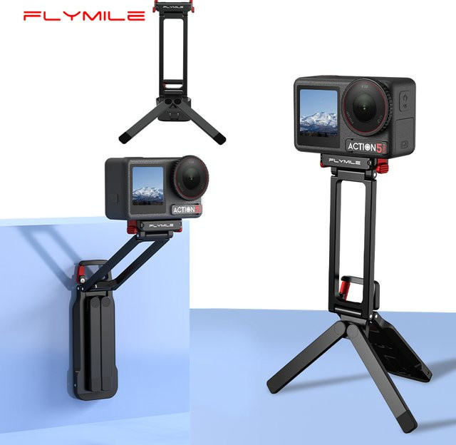 Flymile Stativ-Schnellwechselhalterung aus Metall mit Magnethalterung für DJI Action 5 Pro, Osmo Action 4 und 3 in Schwarz - Bild 1