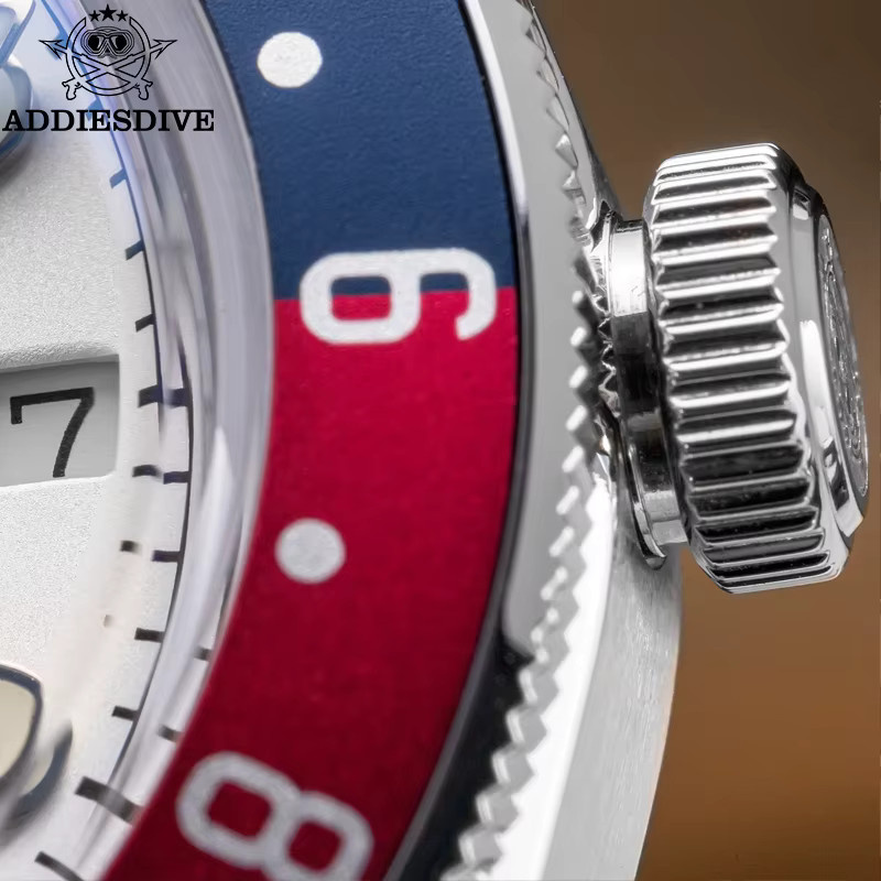 ADDIESDIVE Taucheruhr, Quarz, Edelstahl, GMT, Textil/NATO, Herren, Schwarz - Bild 6
