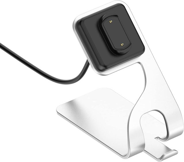 Silbernes Aluminium Ladegerät für Amazfit GTR 4, T-Rex Ultra, Cheetah, GTR 3, GTR 4 Pro, GTS 3 und T-Rex 2 mit USB-Kabel - Bild 1