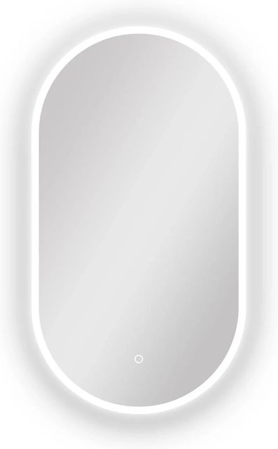 Aica Sanitär Badspiegel Rennbahn mit LED Beleuchtung, dimmbar, CCT, B/H: 50 x 90 cm, Weiß - Bild 1