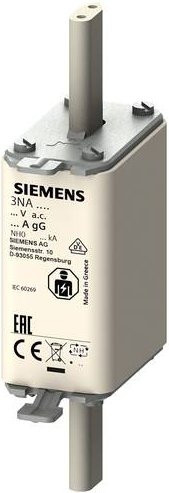 Siemens Sicherungseinsatz 3NA3007, Größe 0, 20 A, 500 V, Weiß, 3 Stück - Bild 1