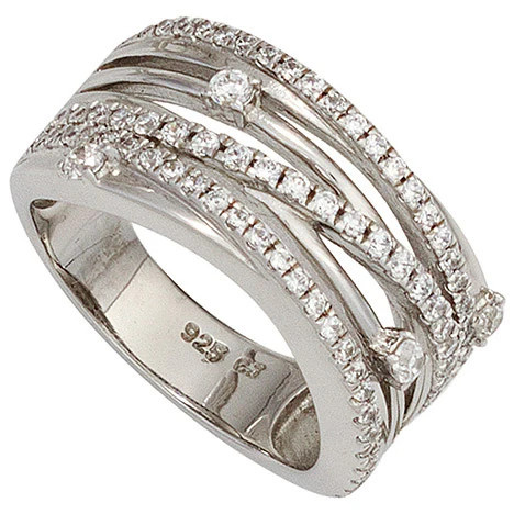 Colfem Ring 925 Silber, Zirkonia, Damen, Ringgröße 56 - Bild 1