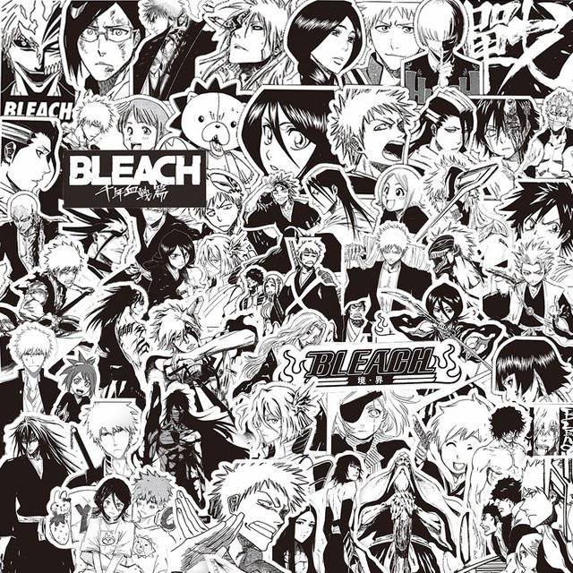 Bandai BLEACH Anime Aufkleber, Schwarz Weiß, 10/30/75 Stück-Set - Bild 1