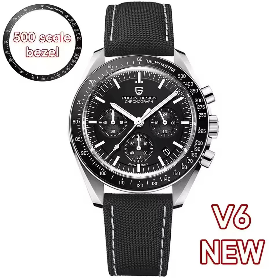 Pagani Design Chronograph, Edelstahl, Schwarz, Quarz, Herren - Bild 5