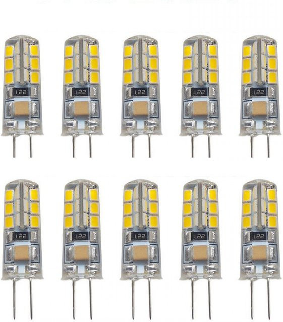 10er Set YICLOUD G4 LED Leuchtmittel aus Silikon, transparent, 12V AC220V, 360 Grad Abstrahlwinkel als Halogen-Ersatz für Kronleuchter und Spotlights - Bild 1