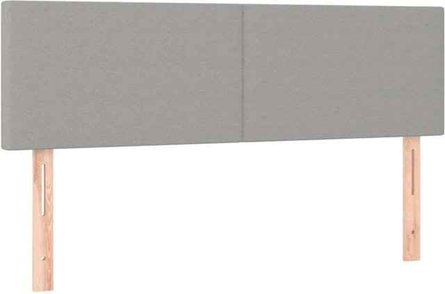 vidaXL LED Kopfteil in Hellgrau mit USB-Ladeport und integrierter Beleuchtung, Breite: 144 cm, Tiefe: 5 cm, Höhe: 78-88 cm - Bild 1