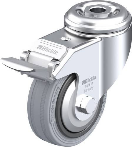 Blickle Lenkrolle LKRA-VPA 80G-FI-FA mit Feststeller, Rad-Durchmesser: 80 mm, Tragfähigkeit: 80 kg, Farbe: Grau/Schwarz/Silber - Bild 1
