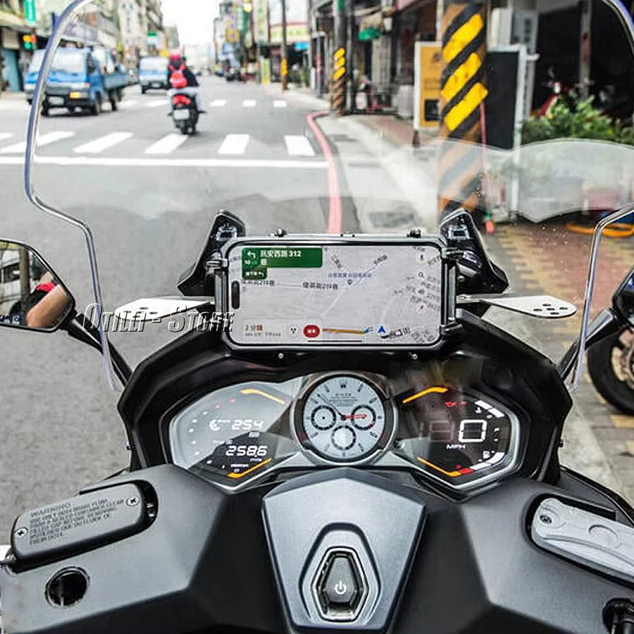 GPS Telefonhalterung und Navigationshalterung für Kymco AK 550 Premium Motorrad Frontscheibe - Bild 3
